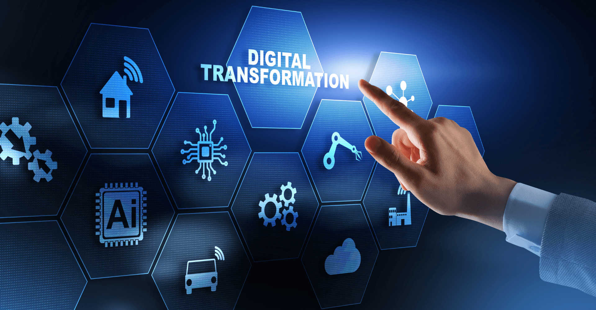 What digital transformation questions do you have after looking at this picture? The picture illustrates what types of technologies are associated with digital transformation.