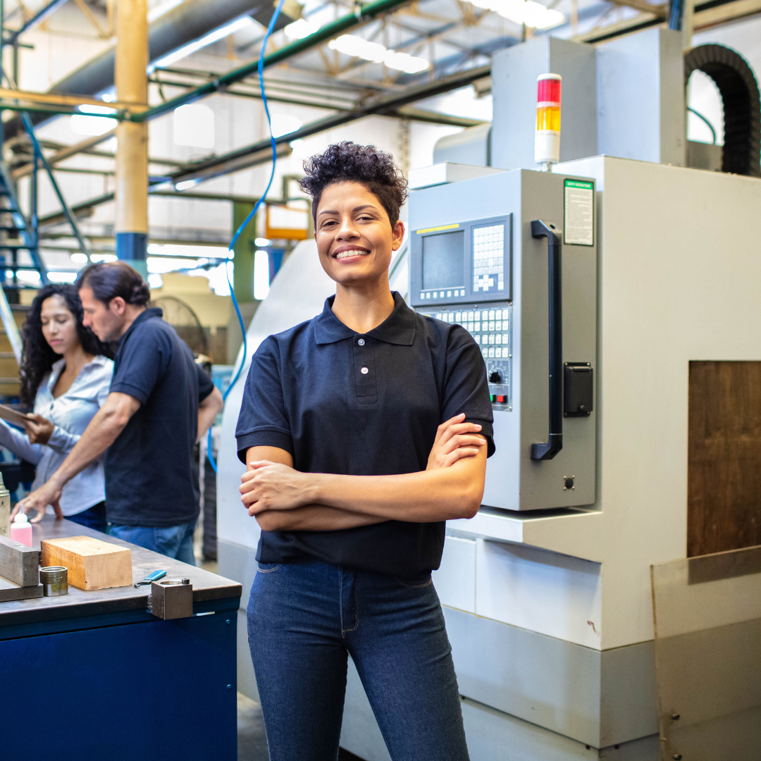 8 Wood product manufacturer producing OSB boards with a large press.